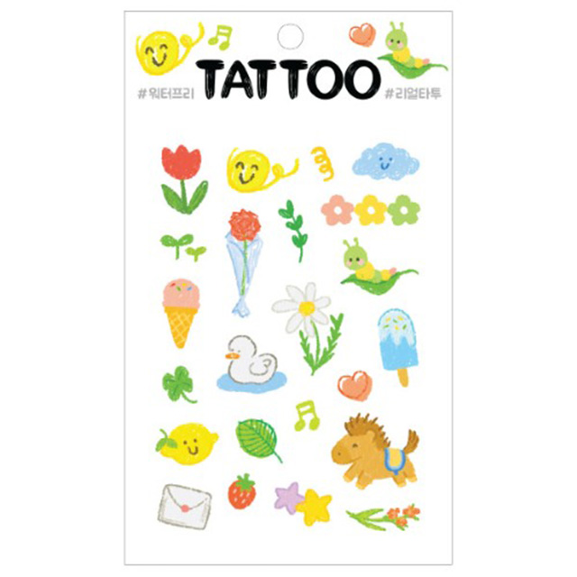 Tiny Tattoo Sticker –Colorful Deco