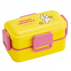 Bunny Conbini Dome-Shaped 1-Tier 4-Point Lock Lunch Box 530ml