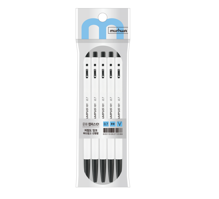 CAMPUS 101 Ballpoint Pen 0.7mm black 5Set