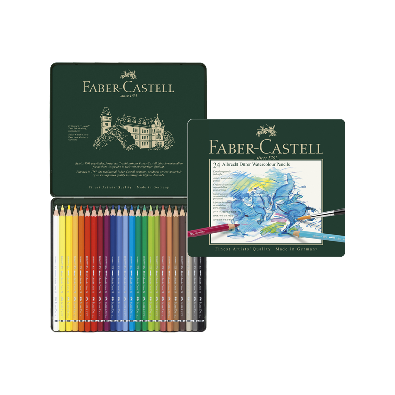 Faber-Castell Albrecht Dürer Artists' Watercolour Pencils 24 Colors_Tin Case