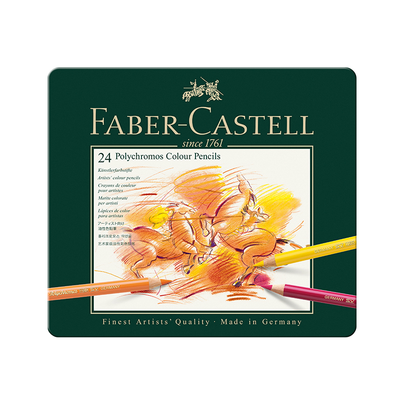 Faber-Castell Polychromos Artists' Colour Pencils 24 Colors_Tin Case