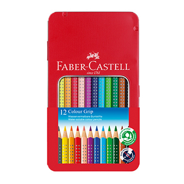 Faber-Castell Grip Color Pencils 12 Colors_Tin Case