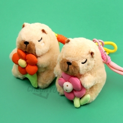 Flower Capybara Plush Keyring, Random 