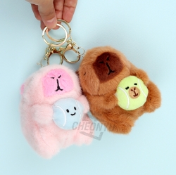 Ball Capybara Plush Keyring, Random 