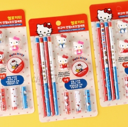 Sanrio Characters Figure Pencil Cap Set - Hello Kitty