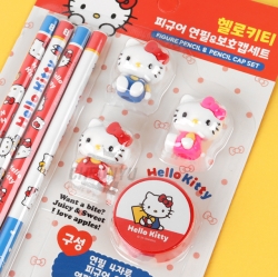 Sanrio Characters Figure Pencil Cap Set - Hello Kitty