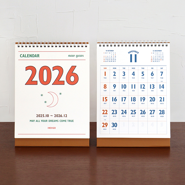 2026 루나 레트로 음력 탁상 달력 (절기 데스크캘린더)