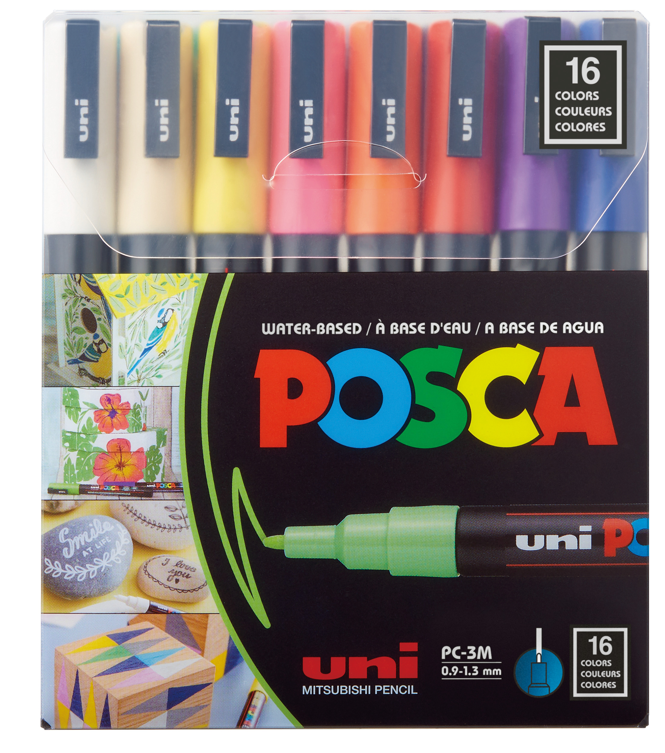 Uni POSCA Marker PC‑3M 16‑Color Set